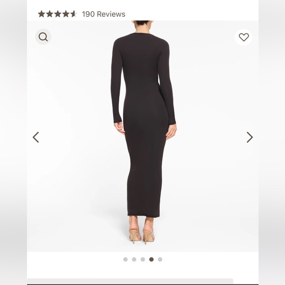 NWT SKIMS Fits Everybody Long Sleeve Dress in Slate - Picture 2 of 7